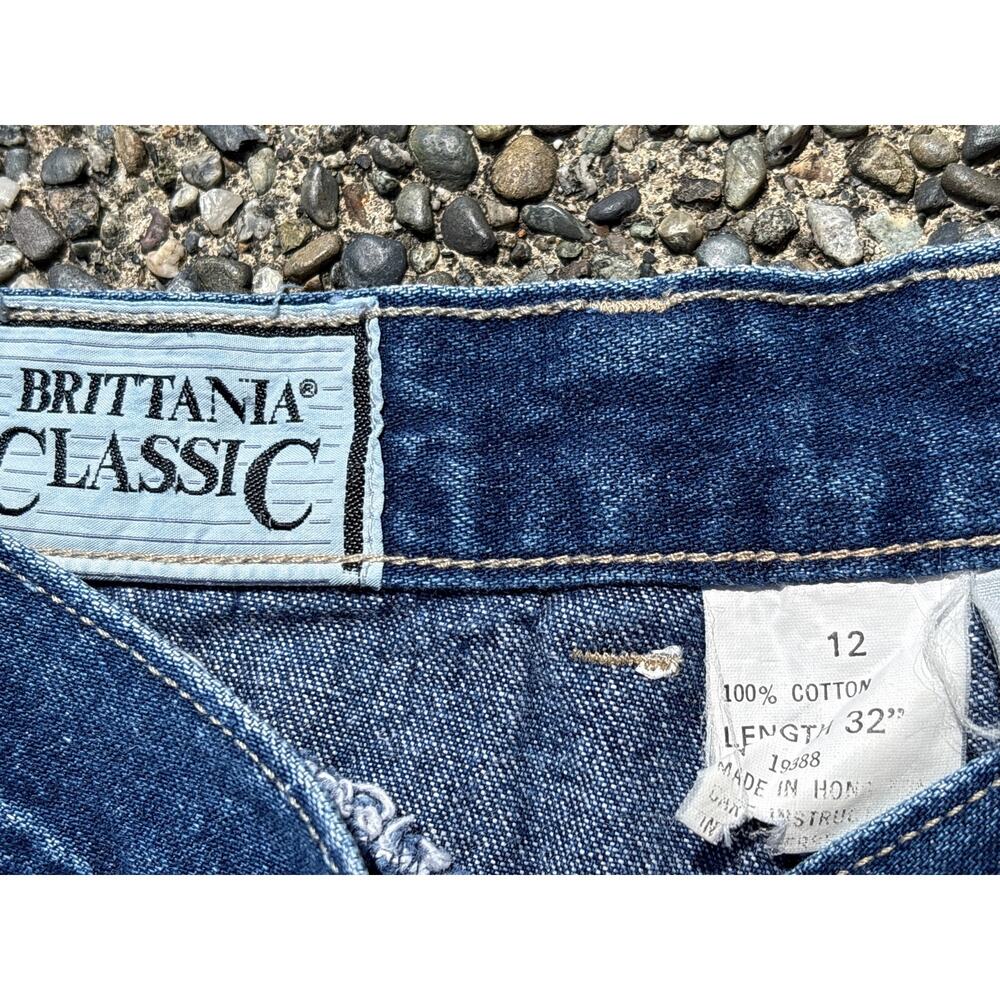 Vtg 70s Brittania Classic Bell Bottom Flared hippie Jeans 12 28x32 12” Flare - Picture 4 of 7